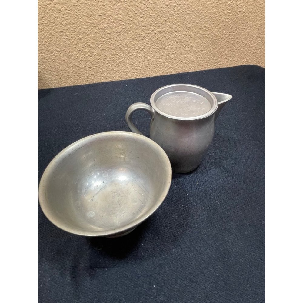 Vintage International Pewter Creamer And Open Sugar Bowl - Picture 13 of 15